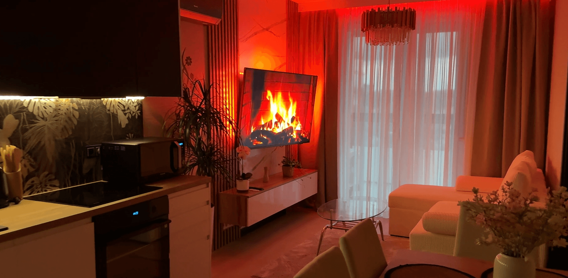 Widok wieczorem jednego z naszych mieszkań